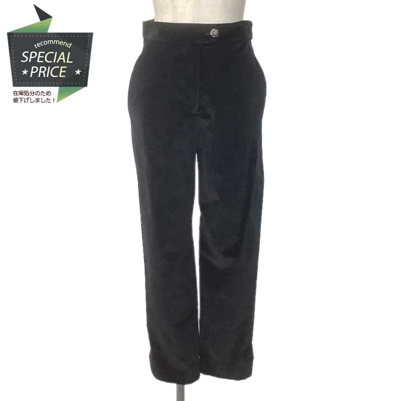 【SALE】 CHANEL シャネル ベルベットパンツ コットン ブラック #36 P59589 V34697 ココネージュコレク..