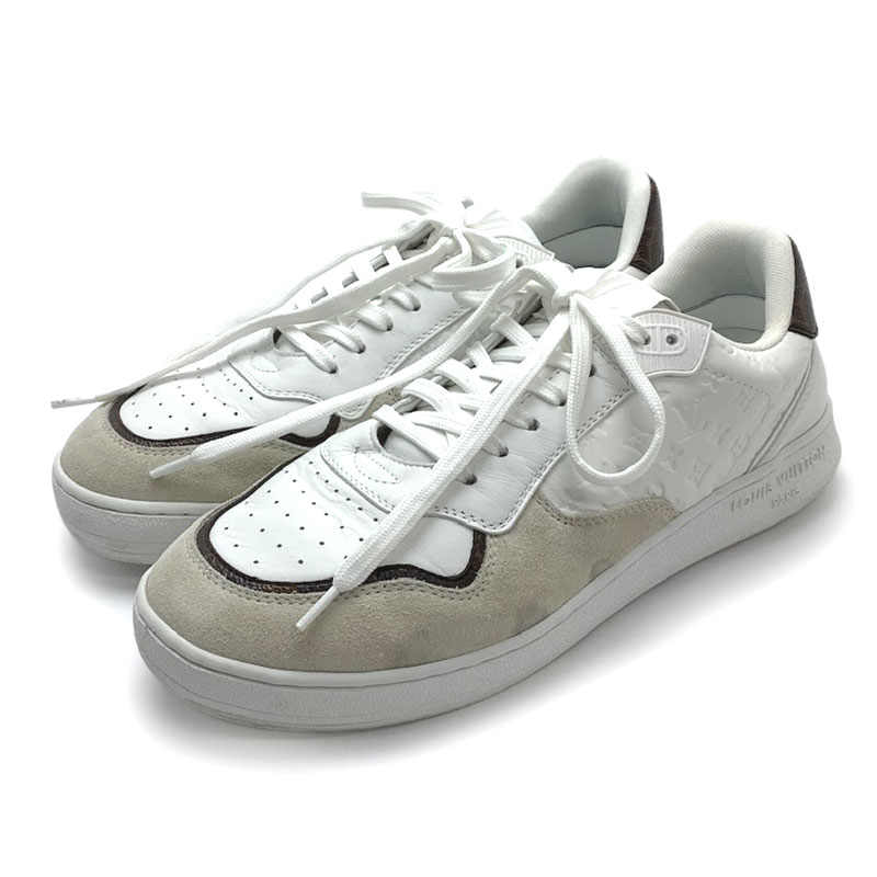 LOUIS VUITTON ルイ・ヴィトン LV スタジアム スニーカー レザー スウェード スエード ブロン ホワイト..