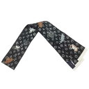 LOUIS VUITTON ルイ・ヴィトン バンドー モノグラム・キャットグラム シルク ブラック ホワイト MP2269 リボンスカーフ キャットグラム キャット モノグラム 【中古】