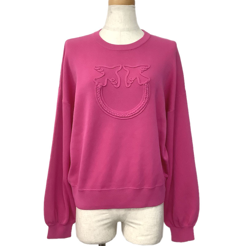 PINKO ピンコ トレーナー コットン ポリメイド ピンク 101568 A115 #M スウェット ラブバード 【中古】