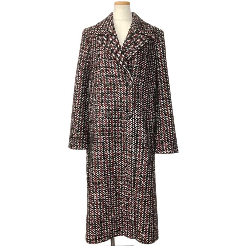 HUGO ヒューゴ チェスターコート ダブルコート ブラック レッド ホワイト #36 50396967 ロングコート ..