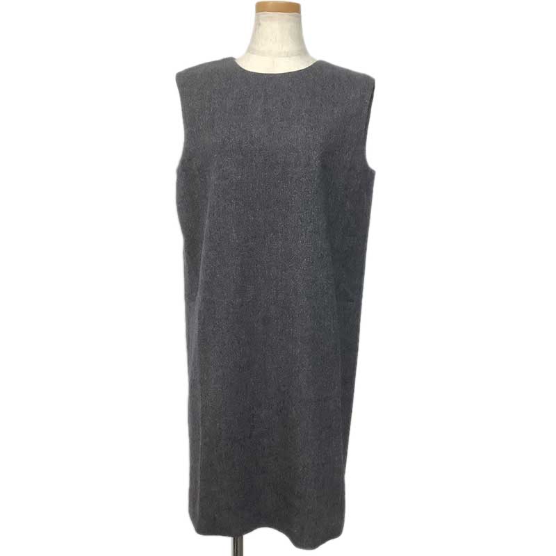 HERMES エルメス ノースリーブ ワンピース ウール カシミヤ ブルーニュイ ダークネイビー #40 170508DU..