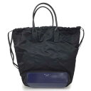 MARNI マルニ 巾着2WAYバッグ ナイロン レザー ブラック ネイビー ZAMP0005Q0 TN685 リュック トートバッグ ロゴ 【中古】