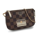 LOUIS VUITTON ルイ・ヴィトン ミニ ポシェット・アクセソワール ダミエ N63181 トランクプリント アクセサリーポーチ ミニバッグ チェーンバ...