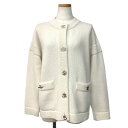 CHANEL シャネル ニットジャケット カシミヤ ホワイト #36 P73554K10562NB094 アイコンボタン ゴールド金具 長袖 カーディガン 【未...