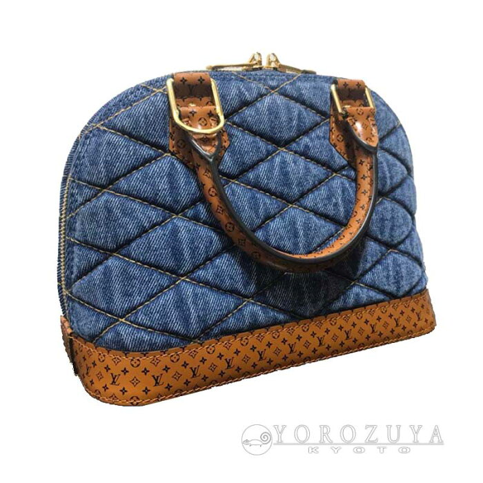 LOUIS VUITTON ルイ・ヴィトン ハンドバッグ マルタージュ デニム アルマBB デニムキャンバス レザー ブルー ブラウン M55048 ショルダーバッグ 2WAYバッグ キルティング 【中古】