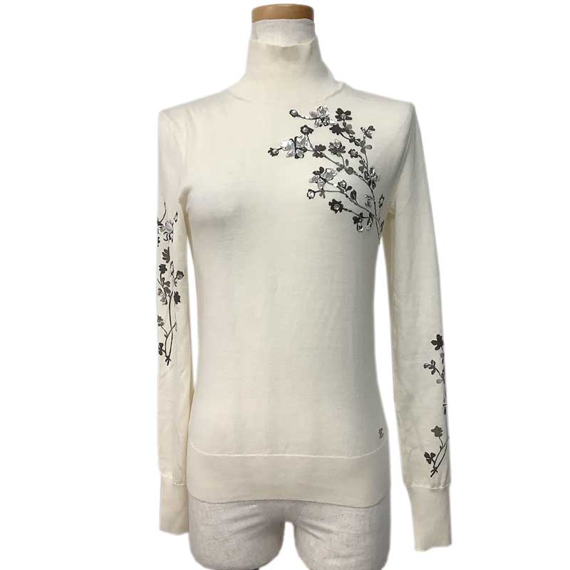 CHANEL シャネル タートルネック 長袖 トップス ウール エラスタン ポリアミド アイボリー #38 P73814K..