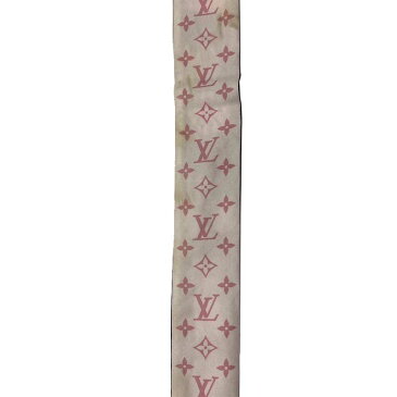 LOUIS VUITTON ルイ・ヴィトン バンドーBB・エセンシャル M71525 ピンク パープル ブラック ホワイト シルク モノグラム柄 バッグ柄 ツイリー リボンスカーフ 【中古】