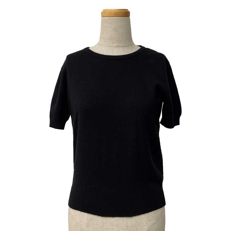 CHANEL シャネル 半袖セーター ニット カシミヤ ブラック #40 P09698V00374 ラウンドネック 【中古】