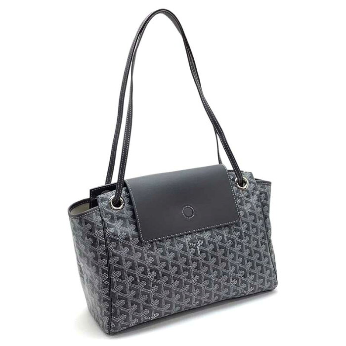 GOYARD ゴヤール ルエットPM PVC カーフ グレー ヘリンボーン ショルダーバッグ トートバッグ ROUETTE 【中古】