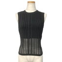 T by Alexander Wang ティーバイアレキサンダーワン ノースリーブトップス コットン ポリエステル スパンデックス ブラック #S 401119P16 タンクトップ メッシュ 【未使用】