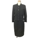 CHANEL シャネル セットアップ ジャケット スカート ウール ナイロン ブラック #38 P07026W02302 B0739 ノーカラー ショート丈 七...