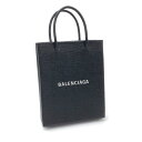 BALENCIAGA バレンシアガ フォンホルダー レザー ブラック 693805・1000 ハンドバッグ ショルダーバッグ ショッピングフォンホルダー ロゴ 【中古】