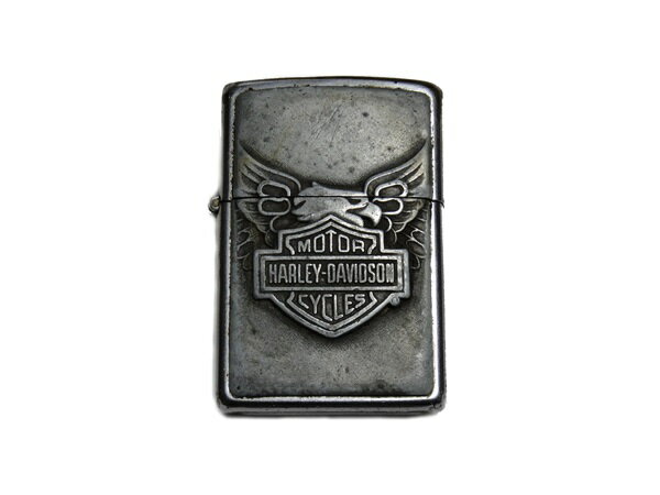 ジッポ Zippo ビンテージ 2003年(J ZIPPO 03) HARLEY DAVIDSON革ケース付き　中古