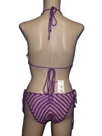 トゥルーレリジョンスウィムウェアーTRUERELIGIONSWIMWEARレディース三角ビキニ水着上下セットパープル紫