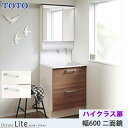 TOTO 洗面化粧台 オクターブライト 間口600mm 引き出しタイプ ハイクラス扉 二面鏡 ワイドLED照明 一般地仕様(4)