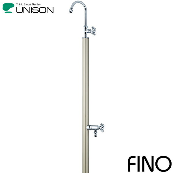 ユニソン 立水栓 フィーノスタンドII 2口 左右仕様 シャンパンゴールド