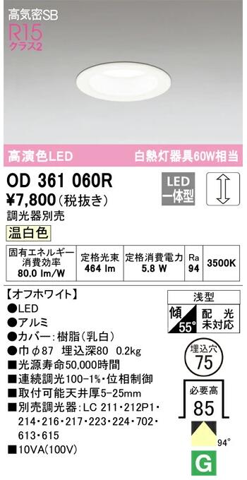 ǥå LEDη饤 եۥ磻 OD361060RS  Ϣ³Ĵ Ǯ60W