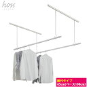 ナガエ hoss 室内用物干し スライド式 sen 面付タイプ 高さ65cm×長さ100cm NS-IMBA01-65 ホワイト(WH) / ブラック(BK)