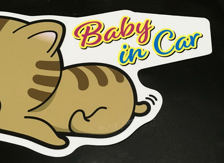 新商品【BABY IN CAR02】ベビーインカー カーマグネット マグネットステッカー 車用マグネット 着ぐるみ ねこ 大きい 大きめ 車用ステッカー 車ステッカー カーステッカー 磁石 カー用品 車用品 赤ちゃん かわいい おしゃれ 可愛い