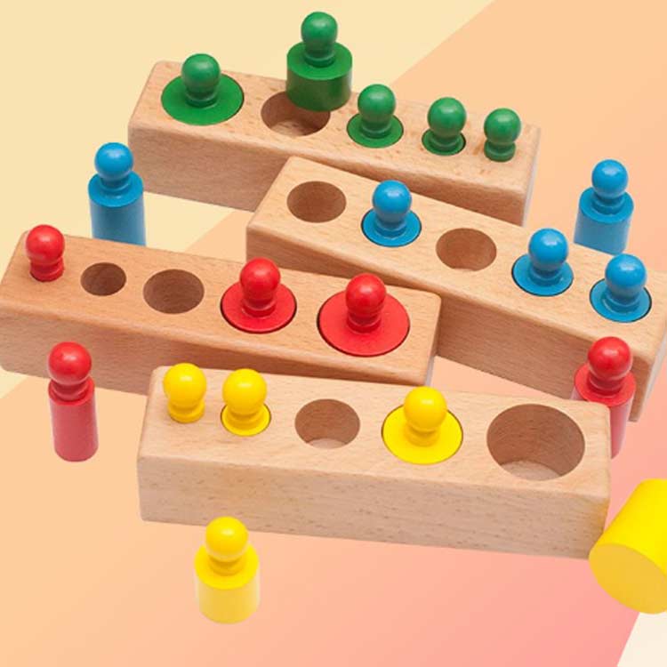 モンテッソーリ 知育パズル 知育玩具 パズル 木製 型はめ おもちゃ 玩具 円柱さし 感覚教育 指先訓練 女の子 男の子 知育玩具 子供 こども 老人 お年寄り 脳トレ 老人ホーム 高齢者 3歳 4歳 5歳 4本セット 3