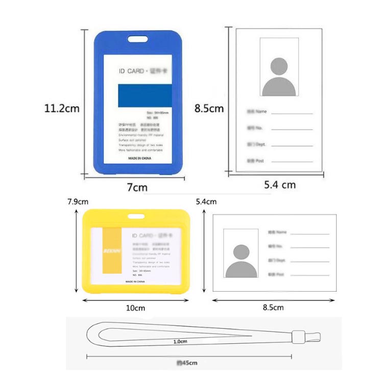 10個セット IDカードホルダー IDカードケース 縦型 横型 ネックストラップ付き パスケース 社員証入れ 身分証明書入れ 学生証入れ 定期入れ カードホルダー 首掛け カードキー IDケース IDホルダー 通勤 通学 会社 大学生 名刺 社員証ケース 送料無料 2