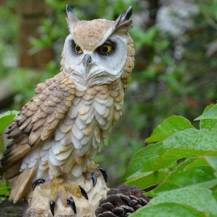 送料無料 フクロウ 置物 鳥よけ 鳩よけ 鳥対策 本物そっくり 縁起物 お庭のお飾り...