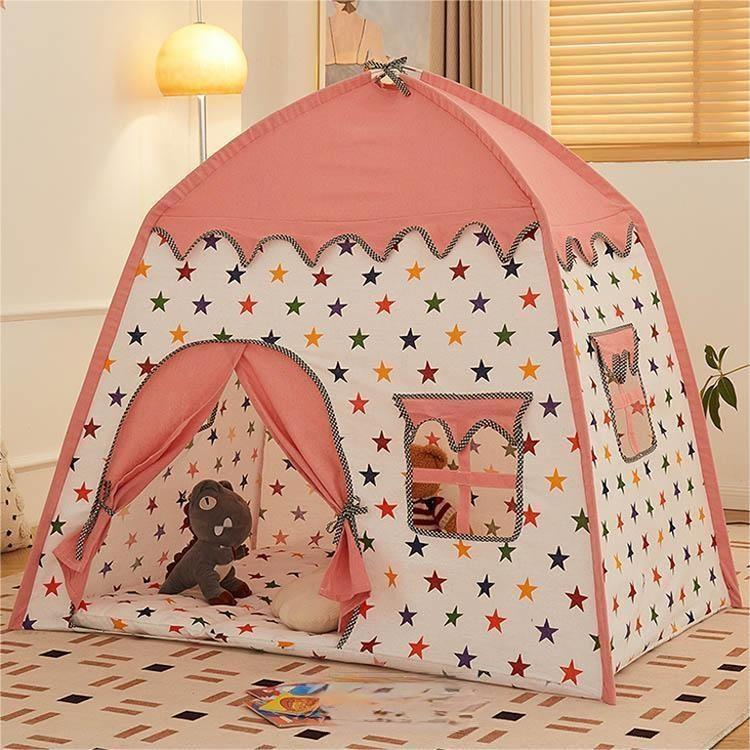 子供テント 女の子 子供用テント ピンク 星柄 室内テント おもちゃ 誕生日プレゼント プレイハウス キッズテント 秘密基地 ハウス 睡眠テント