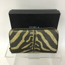 【中古】【メンズ】FURLA/フルラ/ロング/ウォレット/アニマル柄/ラウンドジップ/箱付き