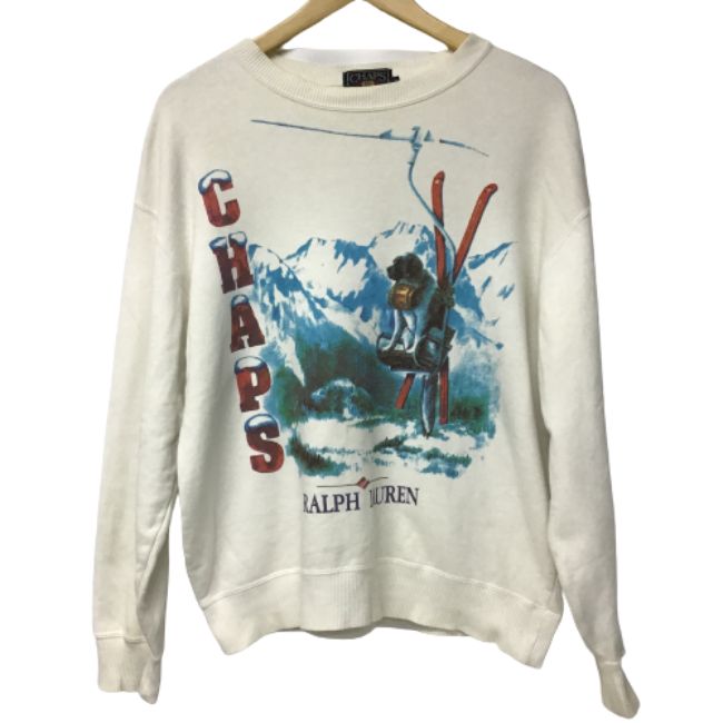 【中古】【メンズ】RALPH LAUREN/ラルフローレン/ホワイト/スウェット/犬/サイズM