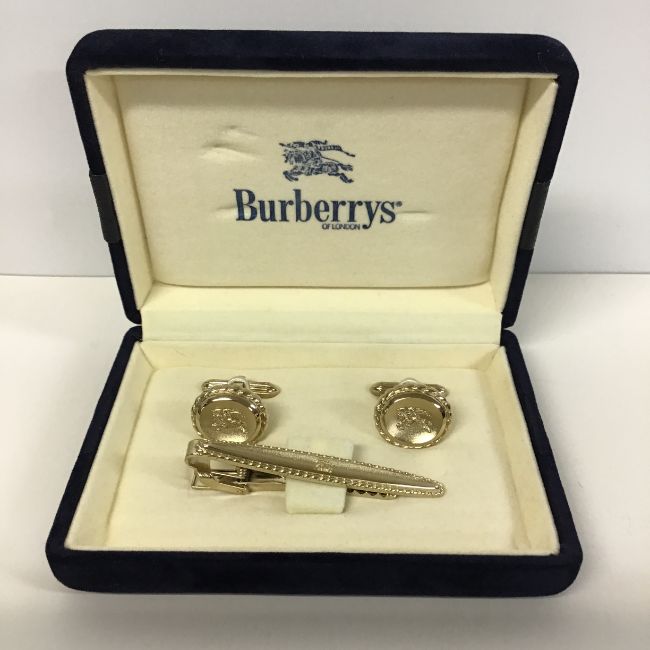 【中古】【メンズ】Burberrys/バーバリー/ネクタイピン/カフス/箱有り/ゴールド