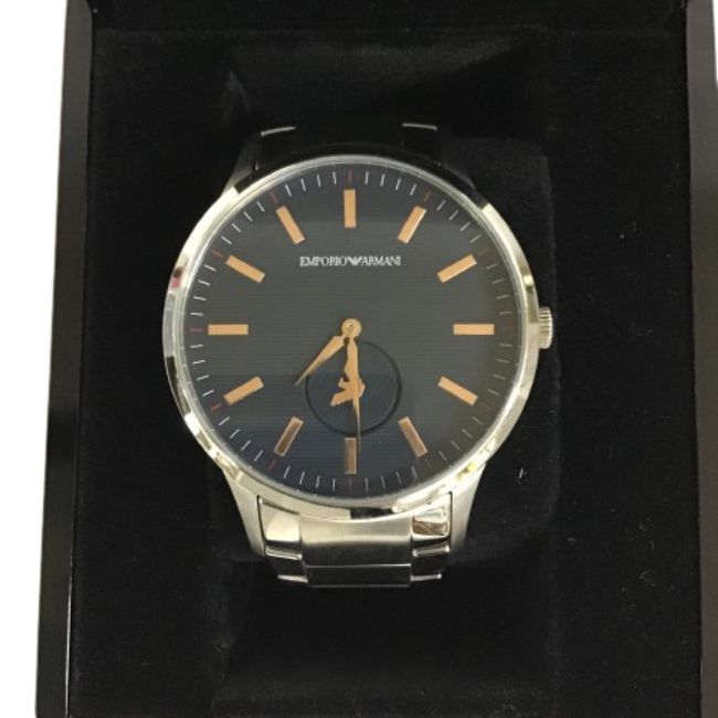 【中古】【メンズ】EMPORIO ARMANI エンポリオ アルマーニ レナート AR11137 ネイビー