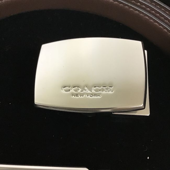 【併売】【中古】 【メンズ】 COACH コーチ leather belt rレザーベルト　バックル2種セット ベルト F65185 ブラック 122cm 2