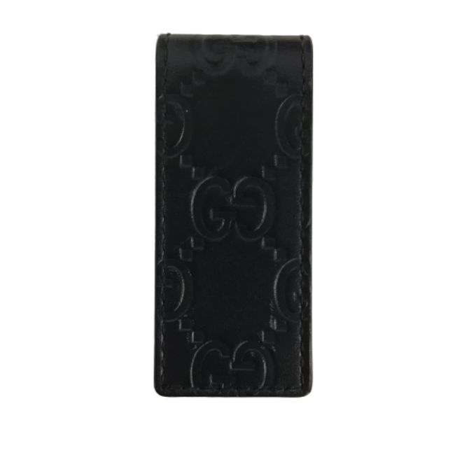 【併売品】【中古】【メンズ】GUCCI/グッチ/leather money clip/レザーマネークリップ/ブラック/箱有り