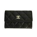 【併売】【中古】【レディース】CHANEL シャネル lamb skin card case ラムスキン カードケース カードケース ブラック