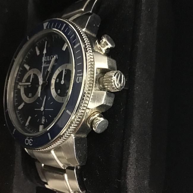 【併売】【中古】【メンズ】BULOVA ブローバ マリンスタークォーツクロノグラフ腕時計 96B380