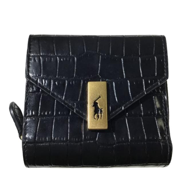 【併売】【中古】【メンズ】POLO by RalphLauren ポロ ラルフローレン 三つ折り財布 427876308-001 ブラック