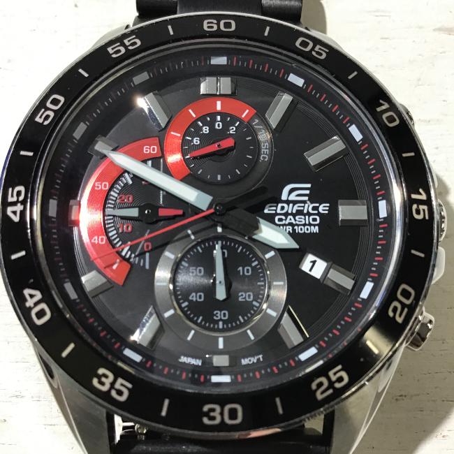 【併売】【中古】【メンズ】EFV-550　CASIO　EDIFICE 100m防水 クロノグラフ　腕時計　本体のみ
