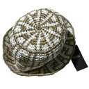 【併売】【中古】【レディース】FENDI フェンディ bucket hat バケットハット FXQ688 APAS F0QB9 ブラウン ホワイト