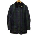 【併売】【中古】【メンズ】Barbour バブアー オイルドビデイルジャケット チェック ブラックウォッチ SL BEWICK グリーン サイズ 38