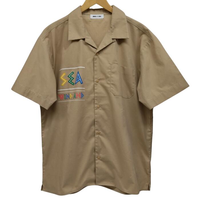 【併売】【中古】【メンズ】WIND AND SEA ウィンダンシー オープンカラーシャツ 半袖 ロゴ