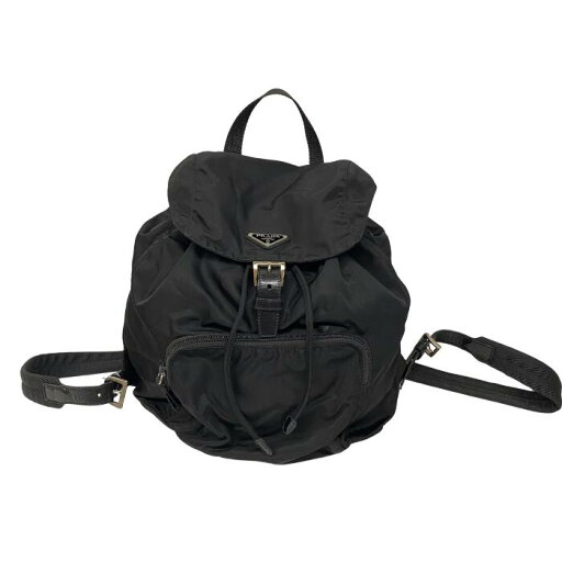 【併売品】【中古】【レディース】 PRADA プラダ ナイロンリュック 三角ロゴプレート ブラック 黒 【併売品】【中古】【レディース】 PRADA プラダ ナイロンリュック 三角ロゴプレート ブラック 黒