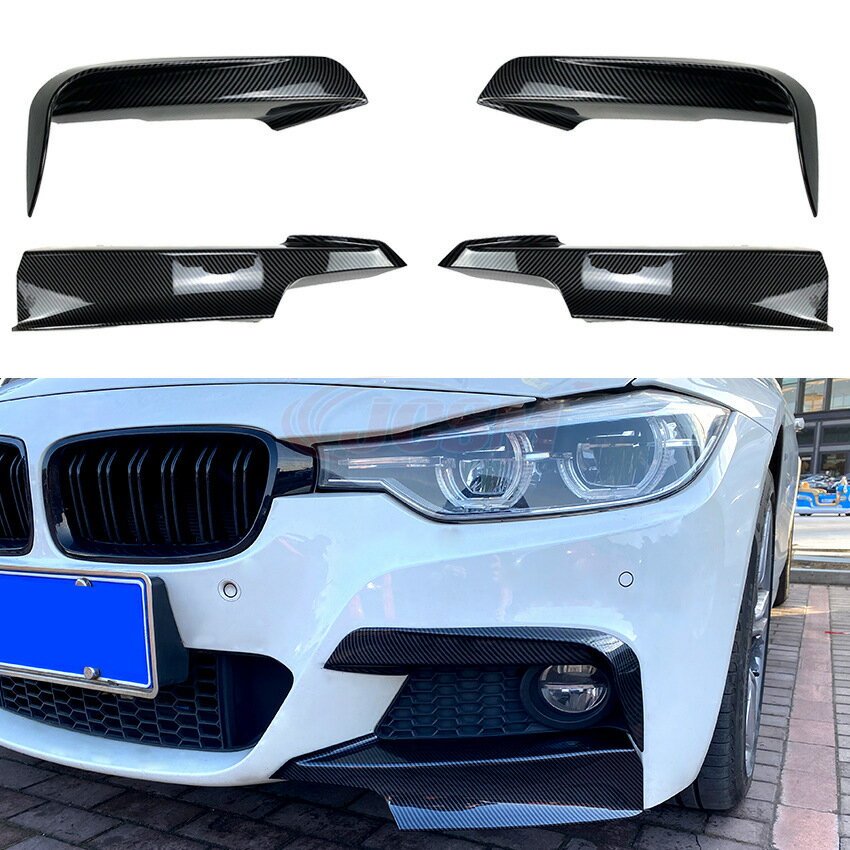 BMW 3シリーズ F30 M Pack 320i 325i 2013-2019 フロント フォグカバー ガーニッシュ JCSM フロントフォグランプ カバー サイド バンパー グリル 外装 ABS 4p