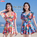 【SALE&P10倍★9/4-9/11】JCSM レディース水着 ワンピース ショートパンツ一体型 露出控えめ 体型カバー パッド付 水着 ミセス オールインワ...