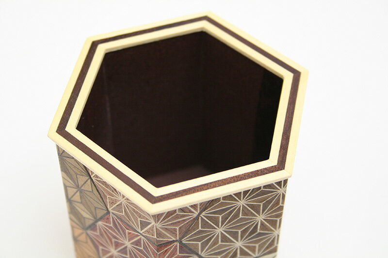 寄木六角ペン立て 亀甲の紹介画像2