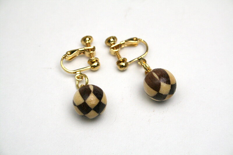 寄木イヤリングB