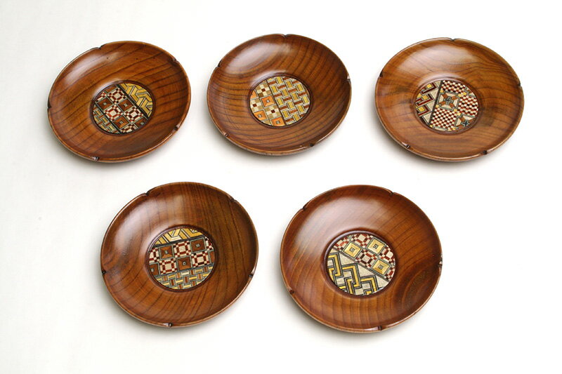 寄木茶托セット（5枚入り）