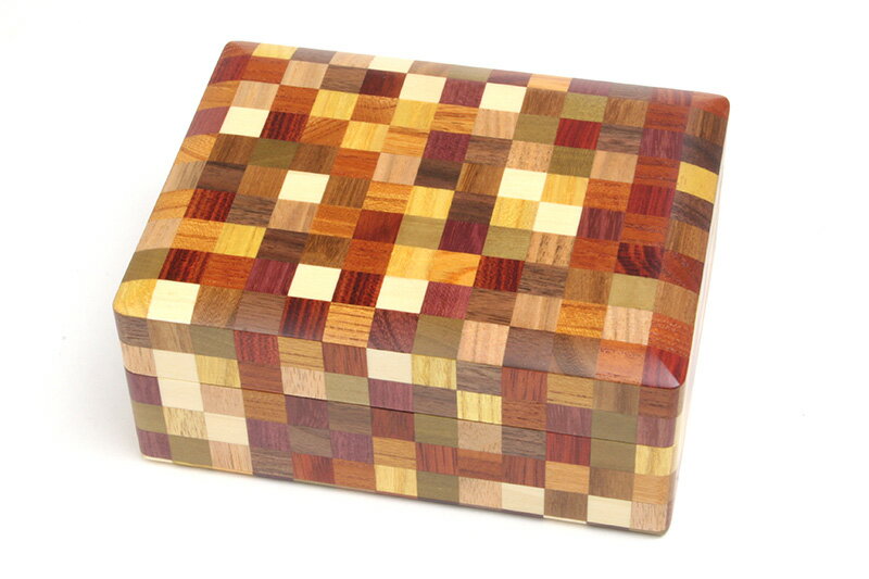 寄木細工ムク文庫 5寸 市松