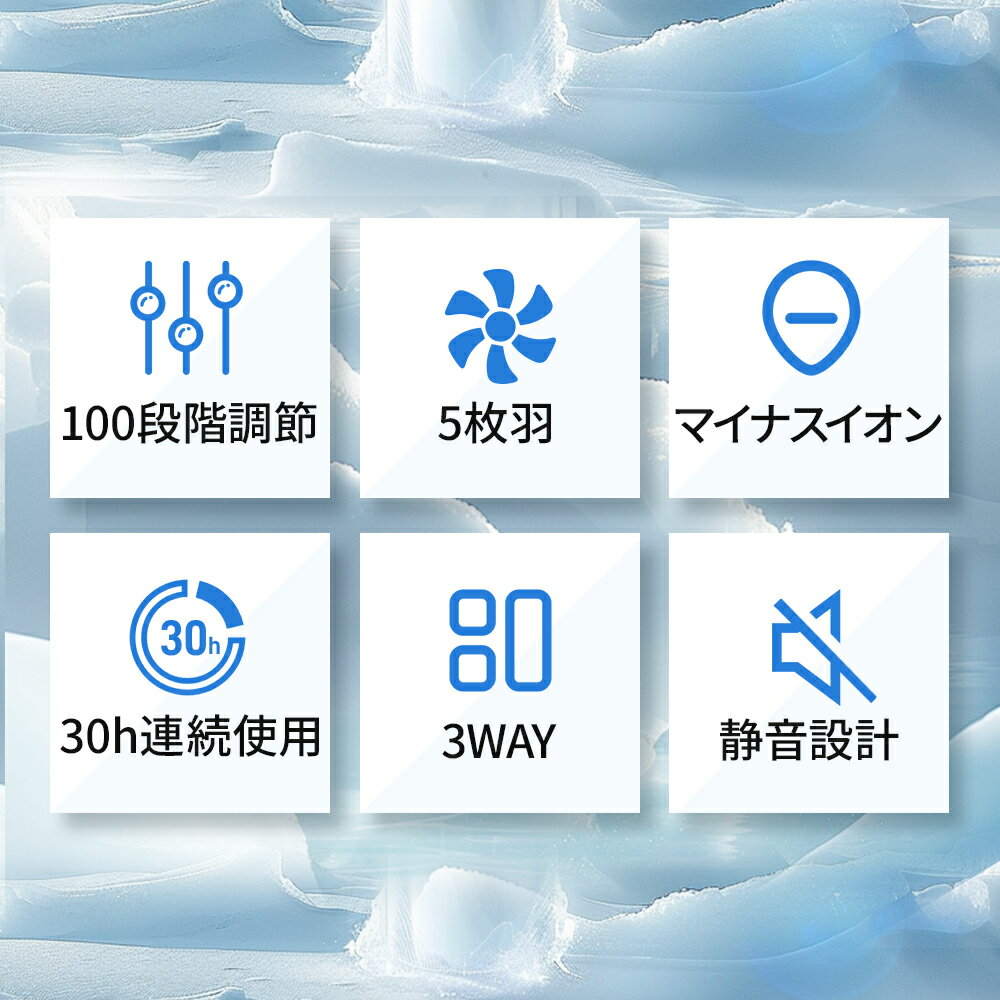 【速冷】ハンディファン 100段階調整 冷却プレート 手持ち扇風機 30時間連続使用 マイナスイオン 小型扇風機 瞬間冷却 超 大風量 静音 卓上扇風機 冷却モード 充電式 コードレス 携帯扇風機 コンパクト ハンディ扇風機 おすすめ 3