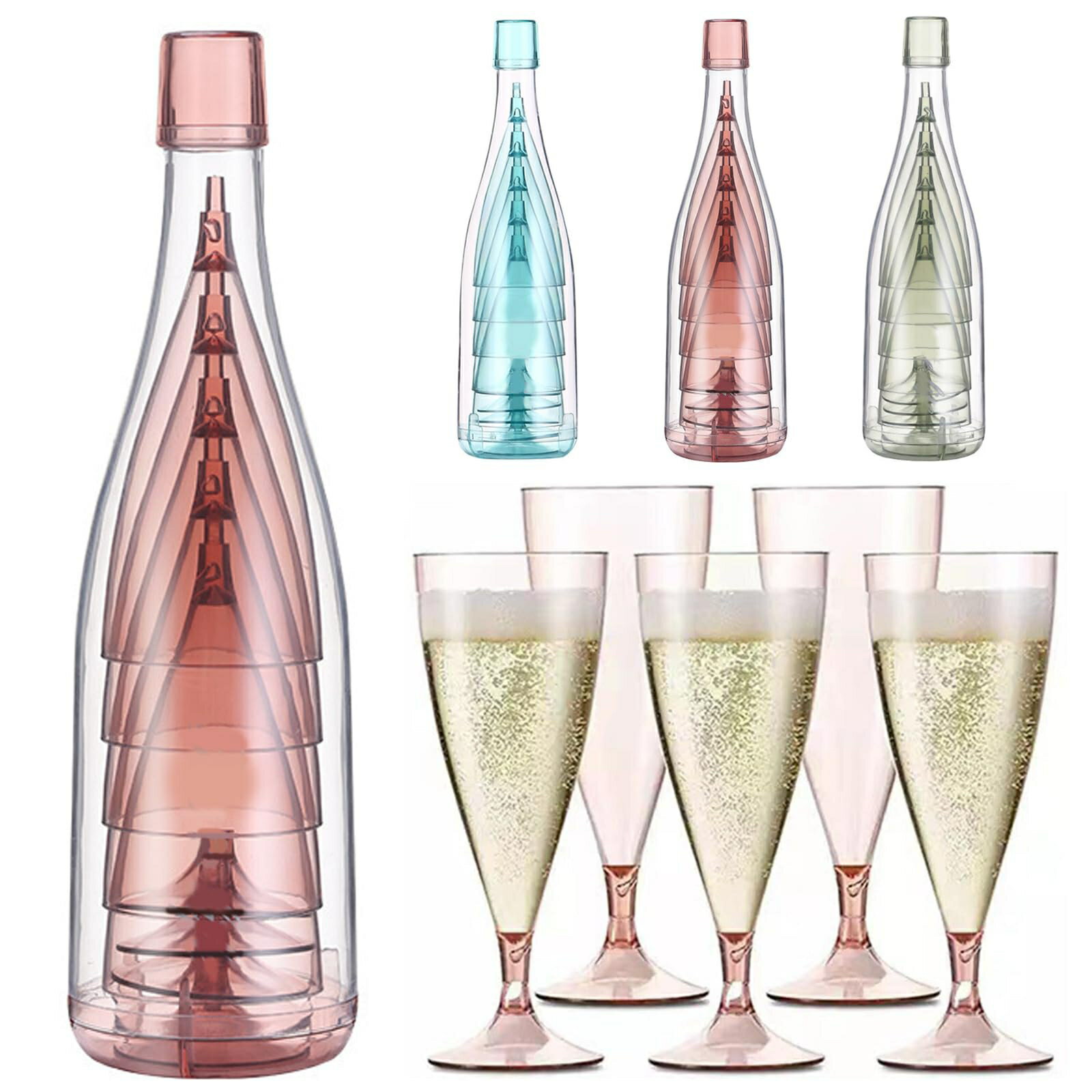 シャンパングラス プラスチック 割れない ワイングラス クリア シャンパンカップ 150ml シャンパンタワー 透明 コップ ワイン ゴブレット 軽量 組み立て簡単 台座を外して重ねて収納 結婚祝い 新築祝い パーティー ホームパーティ イベント用品